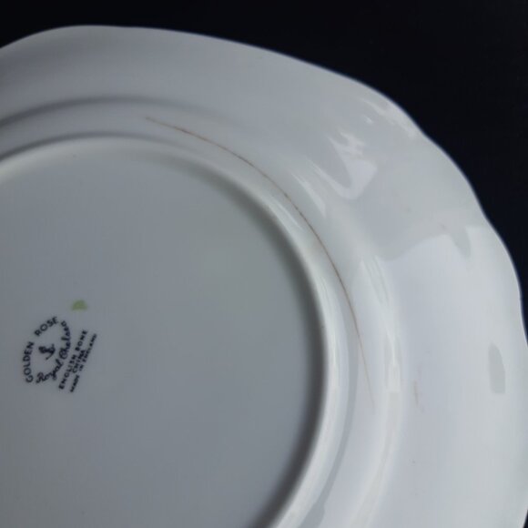 1940s Royal Chelsea Cake Plate, Teacup & Saucer, Golden Rose Bone China Vintage - Picture 12 of 14